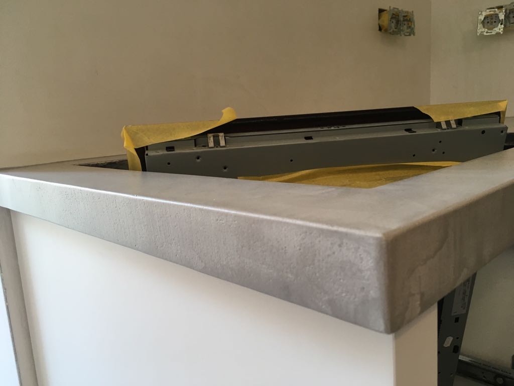 keuken aanrecht in beton cire variant van mortex